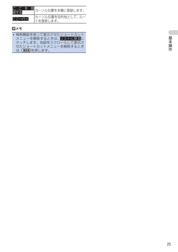 メニュー基本操作